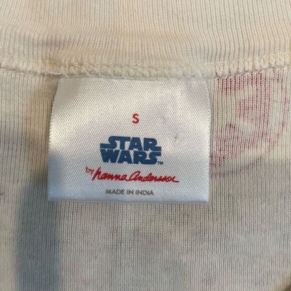 Hanna Andersson Gray Cream Star Wars Winter Snowflakes Print Pajama Set S - Picture 6 of 9